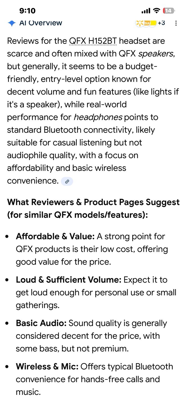 New - QFX Bluetooth headset - H-152BT