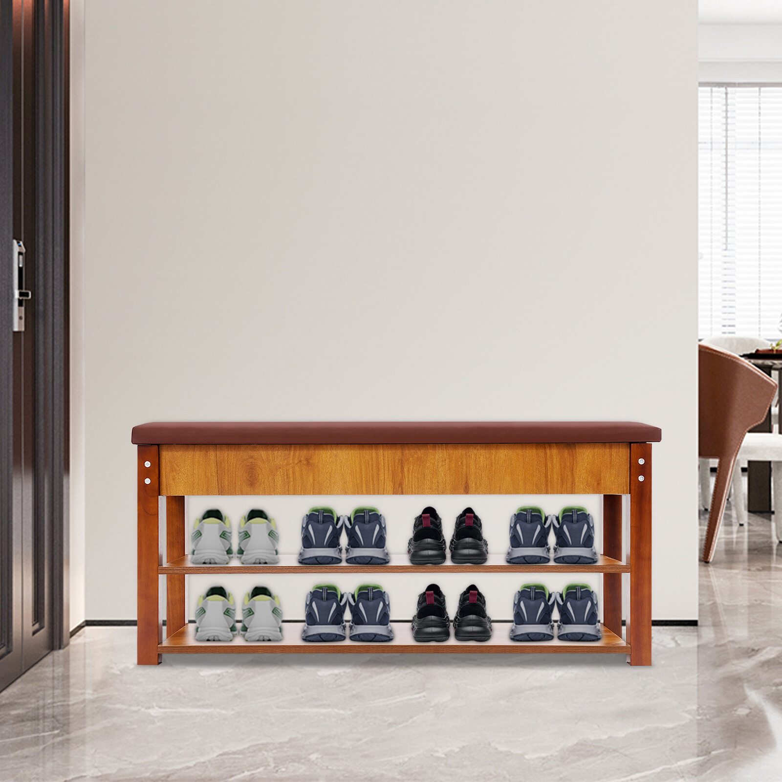 Shoe Rack Bench Shoe Storage Bench Shoe Organizer Bench for Entryway 100x46x30cm