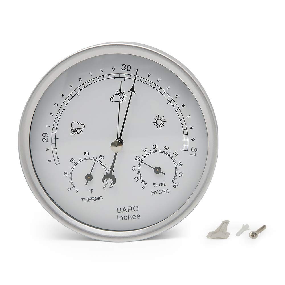 5.2 Diameter Dial Type Barometer Thermometer Hygrometer 3 in 1 Multifunction,