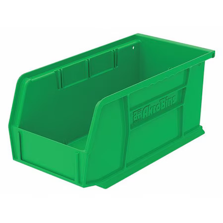 Akro-Mils 30230Green Hang & Stack Storage Bin, Plastic, Green, 5 In H, 5 1/2 In