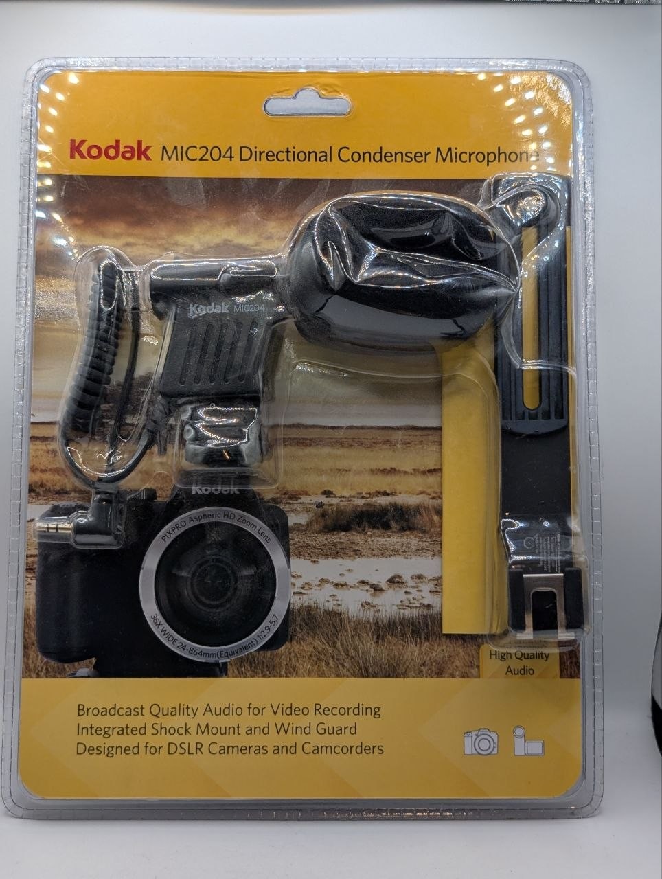 Kodak MIC204 Directional Condenser Microphone DSLR Camcorder Supercardioid AAA