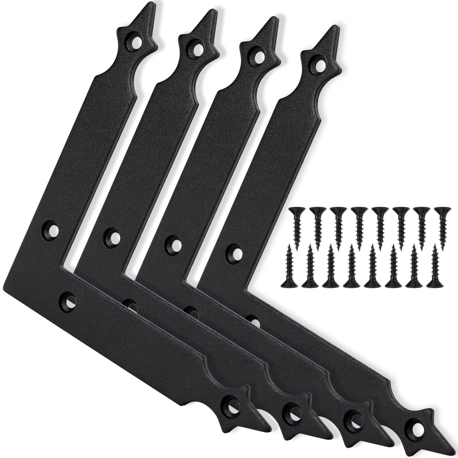 Foxwake Barn Door Decorative Corner Bracket, 4.9 in IN - L Shape, Black