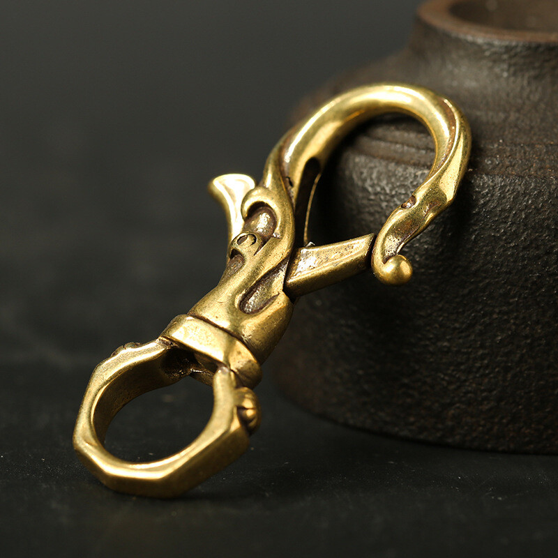 Solid Brass Vintage Keychains Hook Snap Spring Hooks Swivel Hooks Clasps