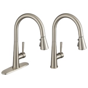 Montelux Brushed Nickel Kitchen Faucet with Pull Down Sprayer, Single Handle