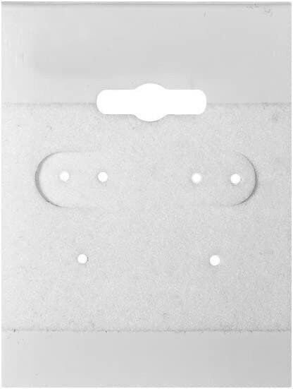 100 Pcs of White Hanging Earring Cards, Jewelry Display, Printed or Plain.