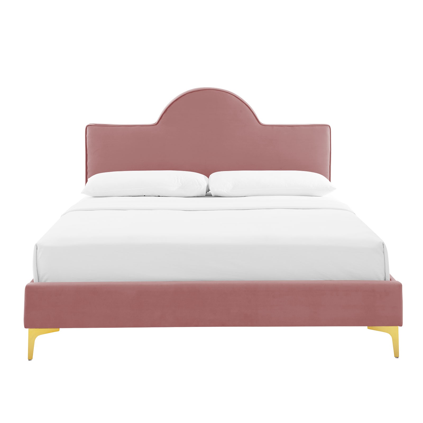 Modway Sunny Performance Velvet King Bed in Dusty Rose