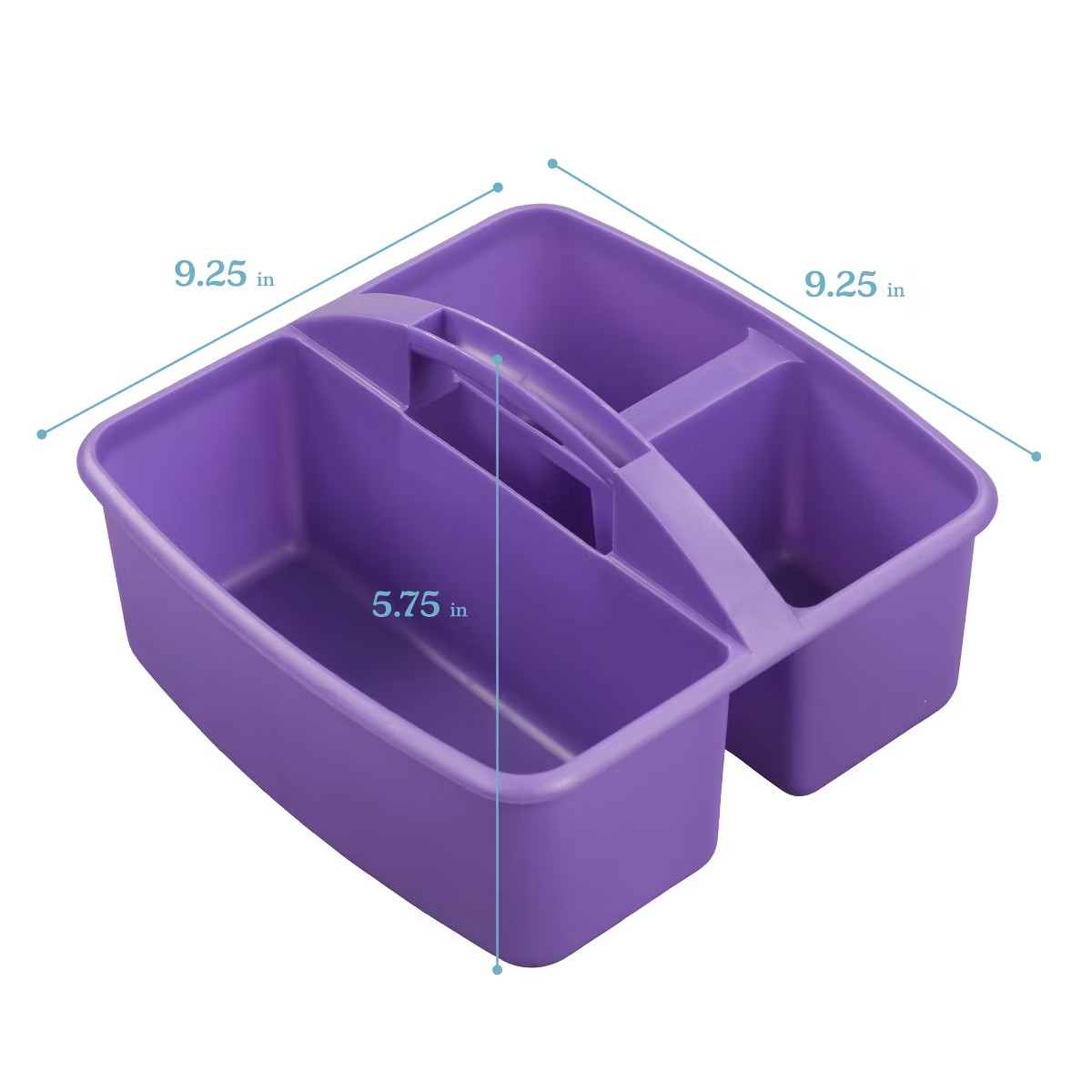 3-Compartment Small Plastic Caddy, Multipurpose Organization, Primary, 6-Pack