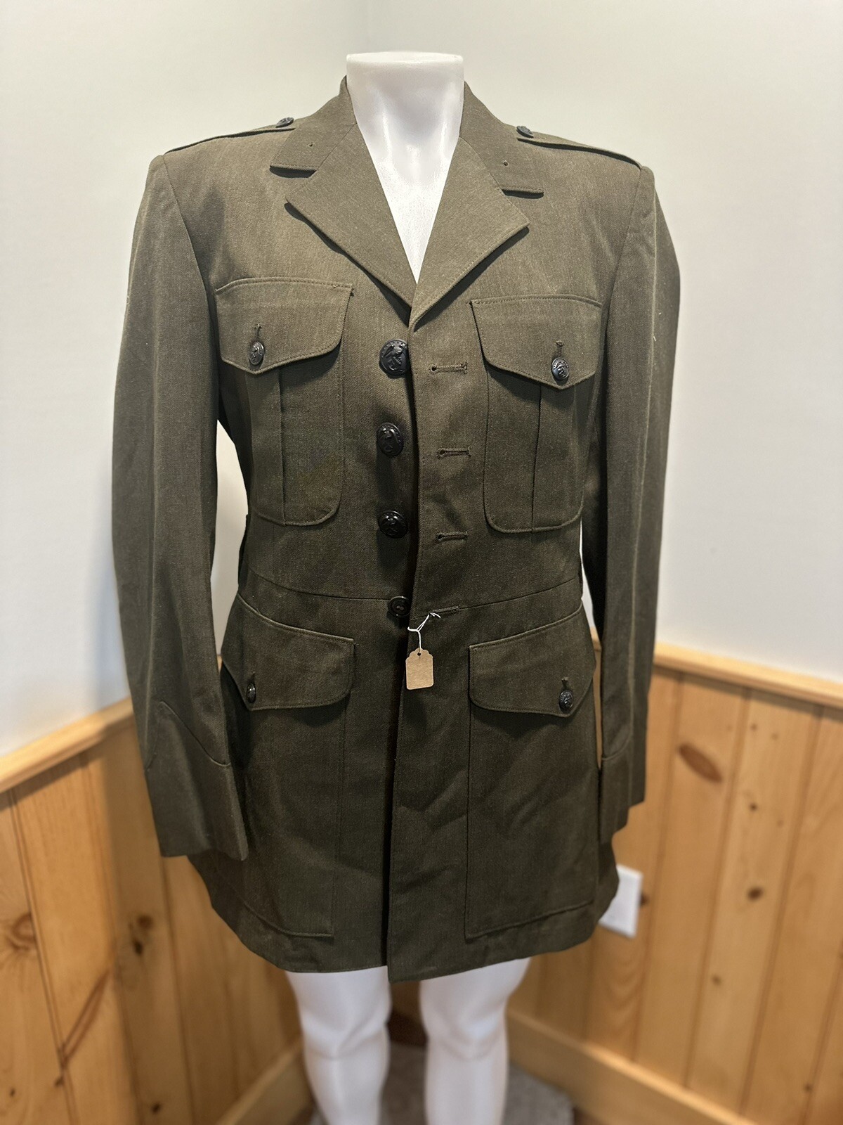 DSCP DEROSSI & SON CLASS A DRESS GREEN ARMY SERGE COAT JACKET UNIFORM 39R #42