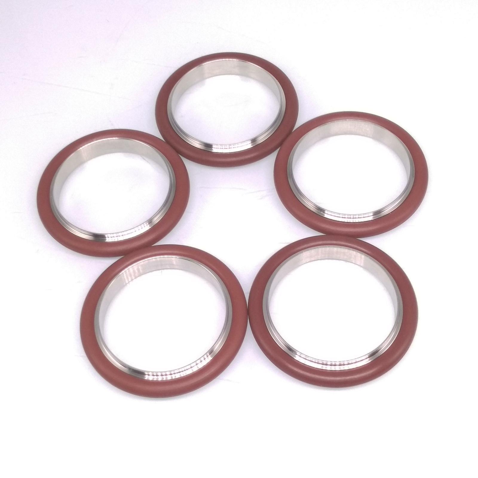 US Stock 5pcs KF-40 NW-40 Vacuum Center Ring made of SS304 with O-ring