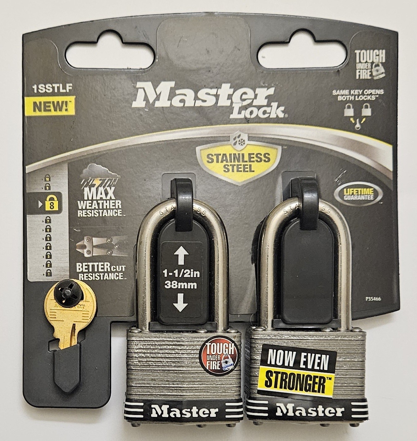 MASTER LOCK 1SSTLF MAX WEATHER RESISTANCE OUTDOOR PADLOCK WITH KEYS  2-PACK