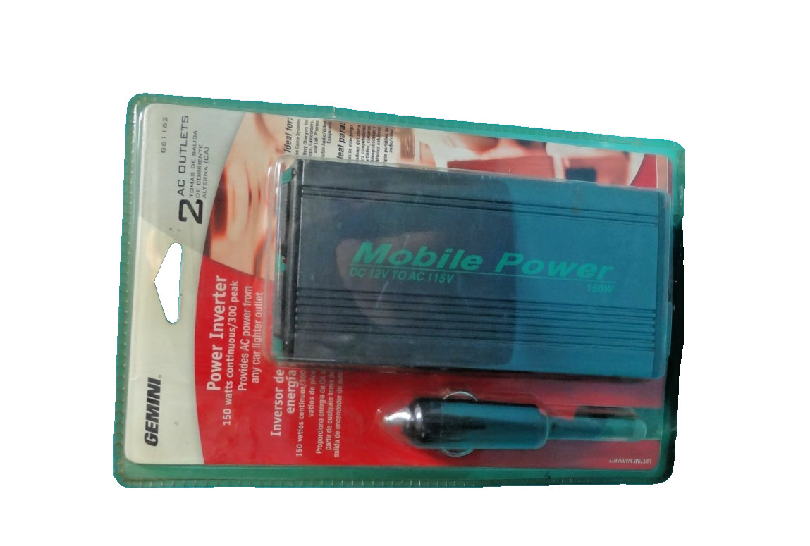 BRAND NEW! GEMINI G61162 2AC OUTLETS 150Watts CONTINUOUS/300 PEAK POWER INVERTER