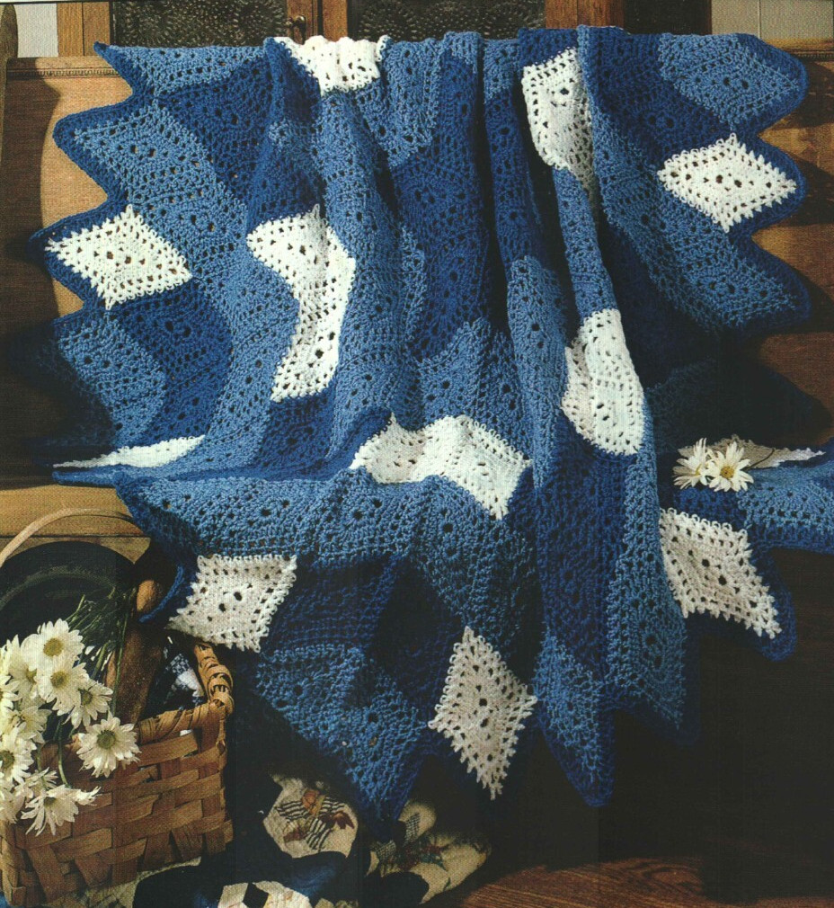 STARBURST BLANKET 60" AFGHAN HOME DECOR CROCHET PATTERN INSTRUCTIONS