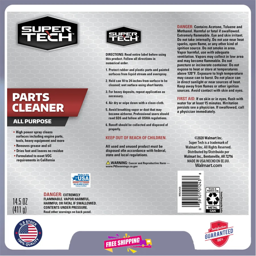 Super Tech All Purpose Parts Cleaner 14.5 oz 6 Pack