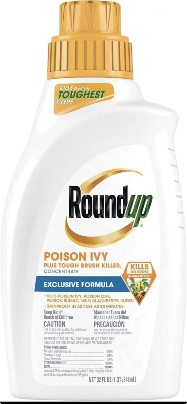 Roundup Poison Ivy & Tough Brush Killer Concentrate Liquid 32 fl oz Outdoor