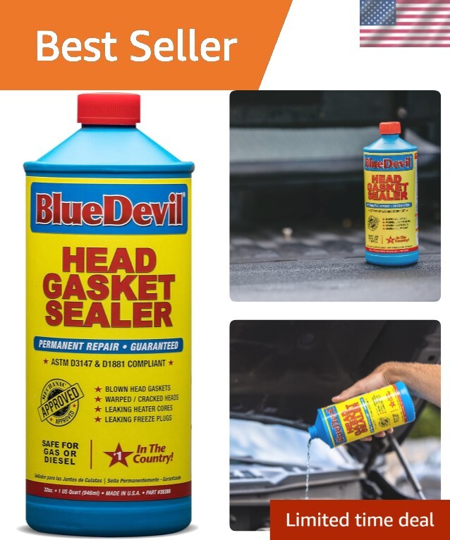 Premium 1 Quart Head Gasket Sealer - Safe, Permanent Fix for All Engines