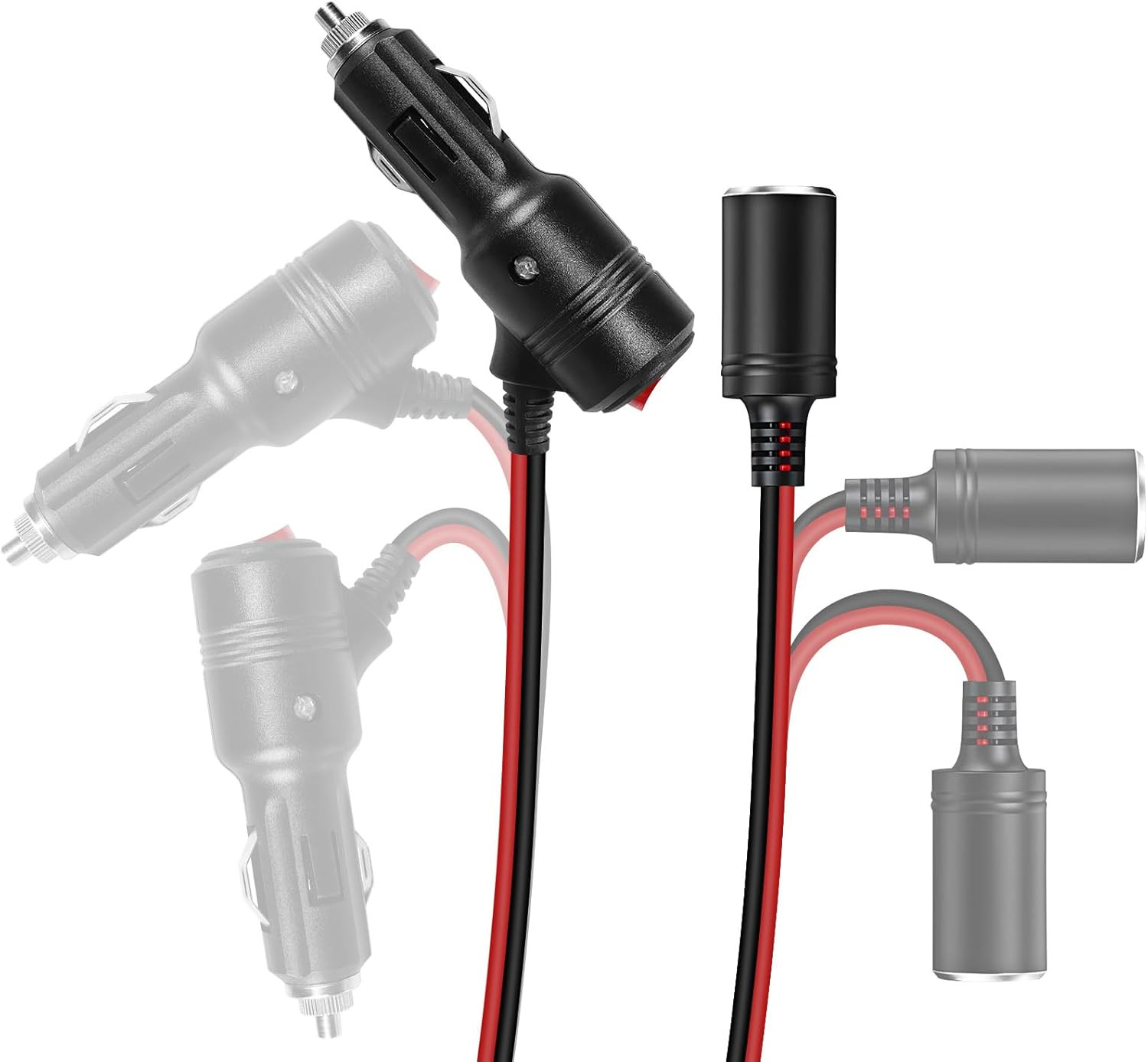 Herfair Car Cigarette Lighter Splitter,2-Socket 1 to 2
