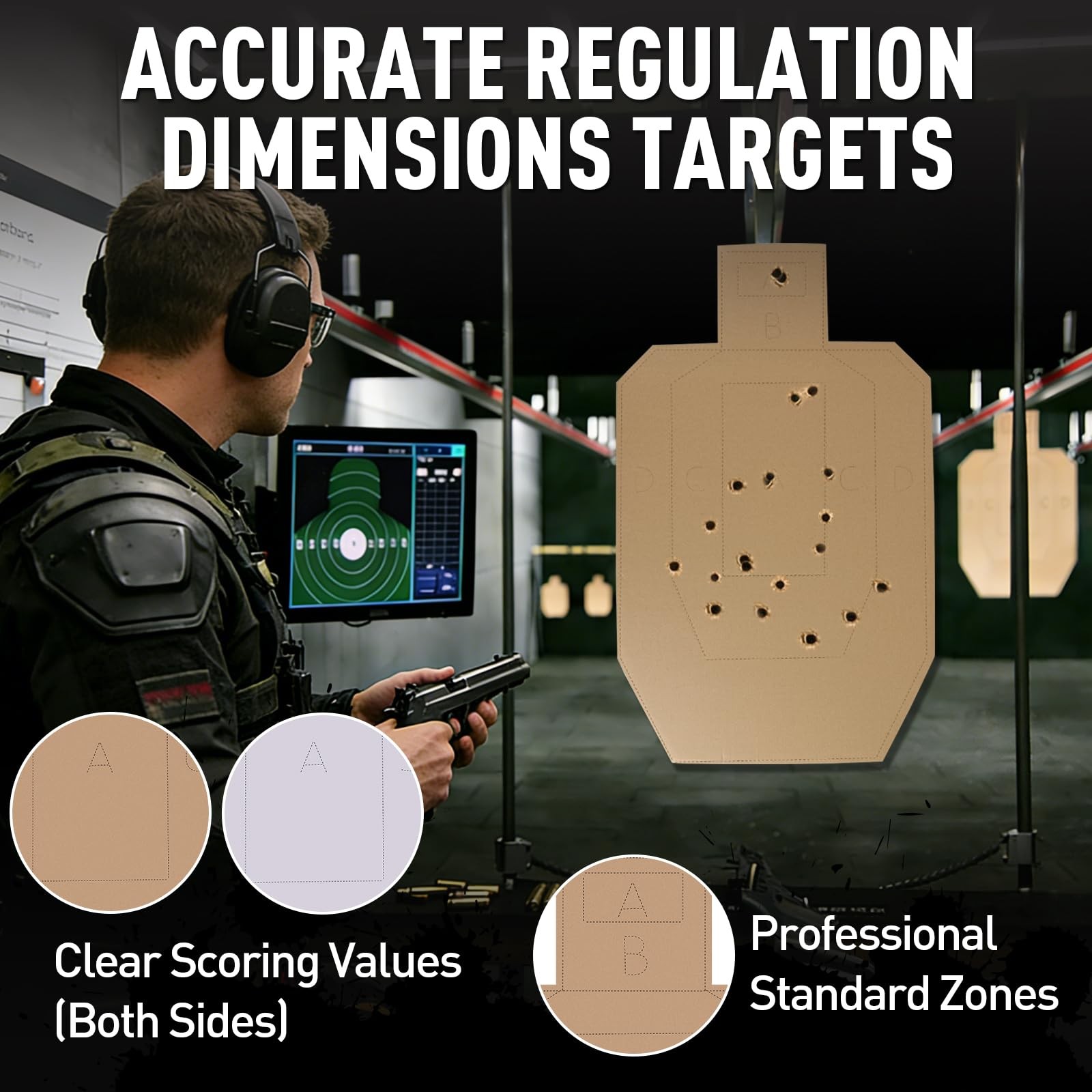 Maracol 50 Pack Thick Shooting Targets Includes 1000Pcs Target Pasters 30X 18