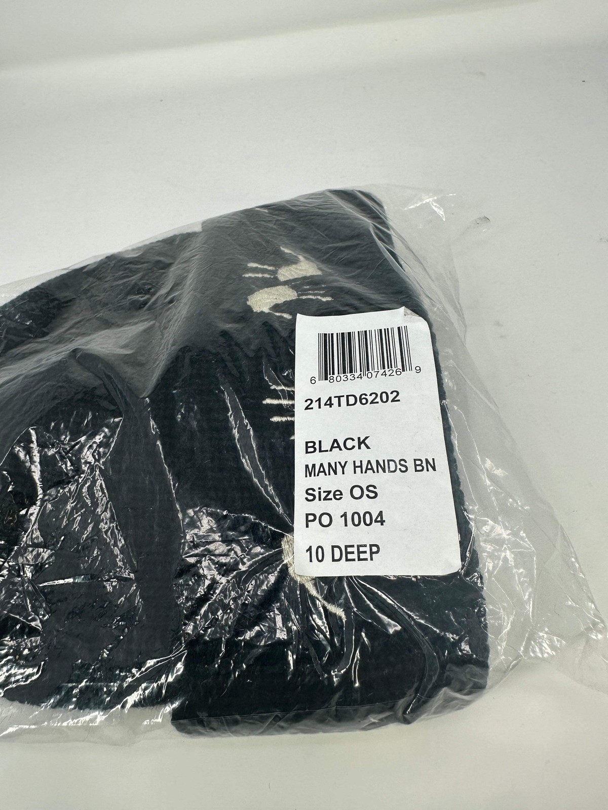 10 Deep 'Many Hands' Black Beanie Brand New - One Size