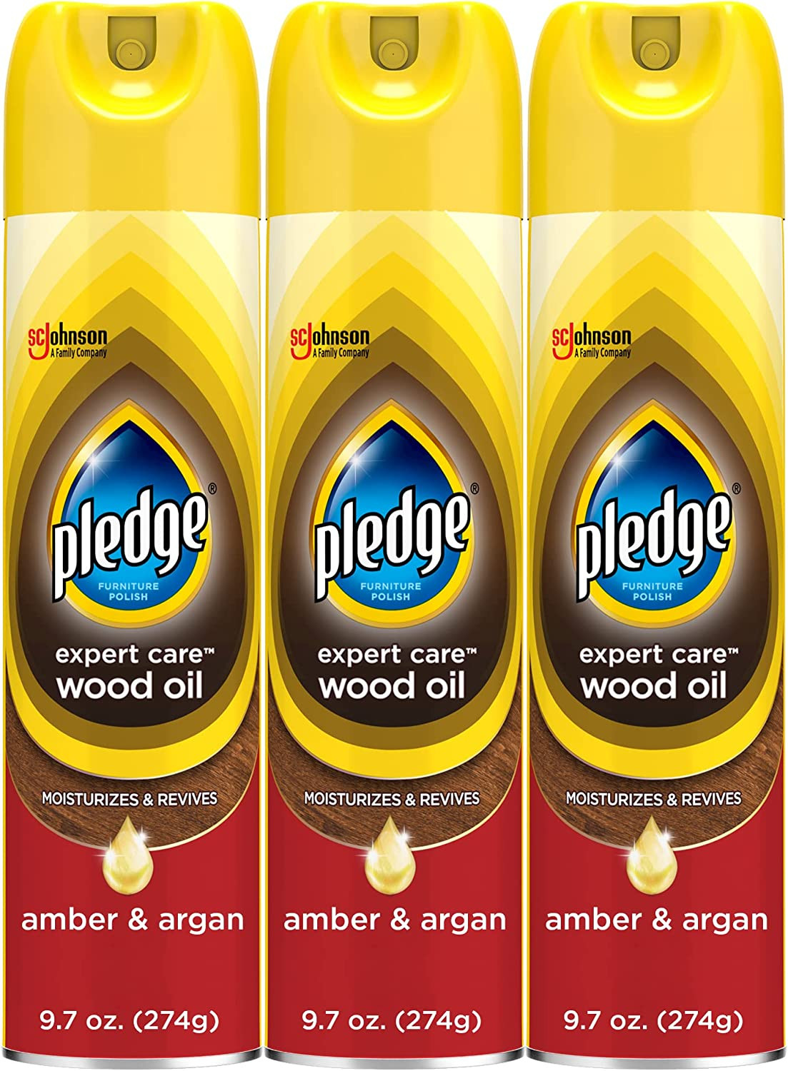 Moisturizing Wood Oil, Furniture Reviving Spray, Amber & Argan Scent, 9.7Oz (Pac