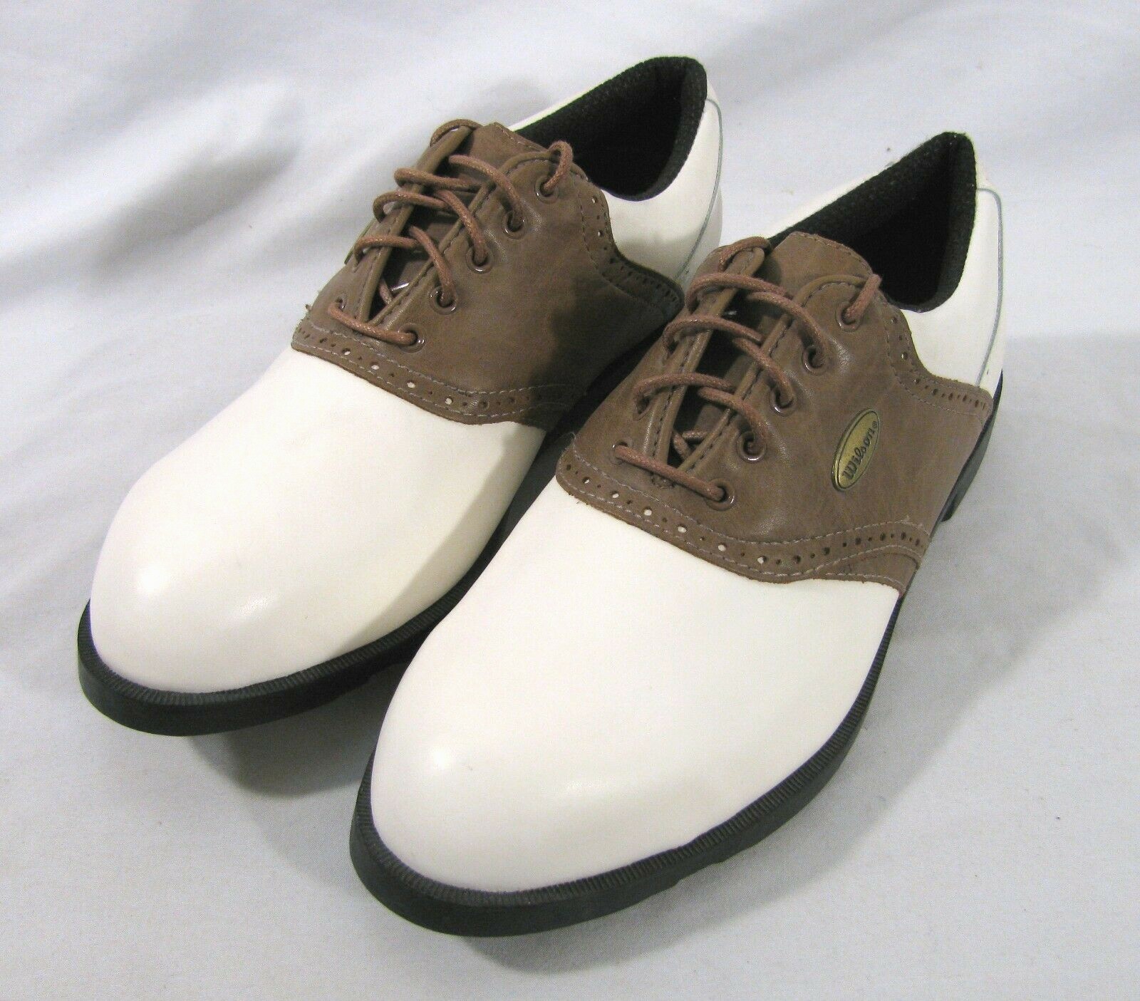 Wilson Golf Shoes Mens Size US 8.5 Brown White Saddle GS117