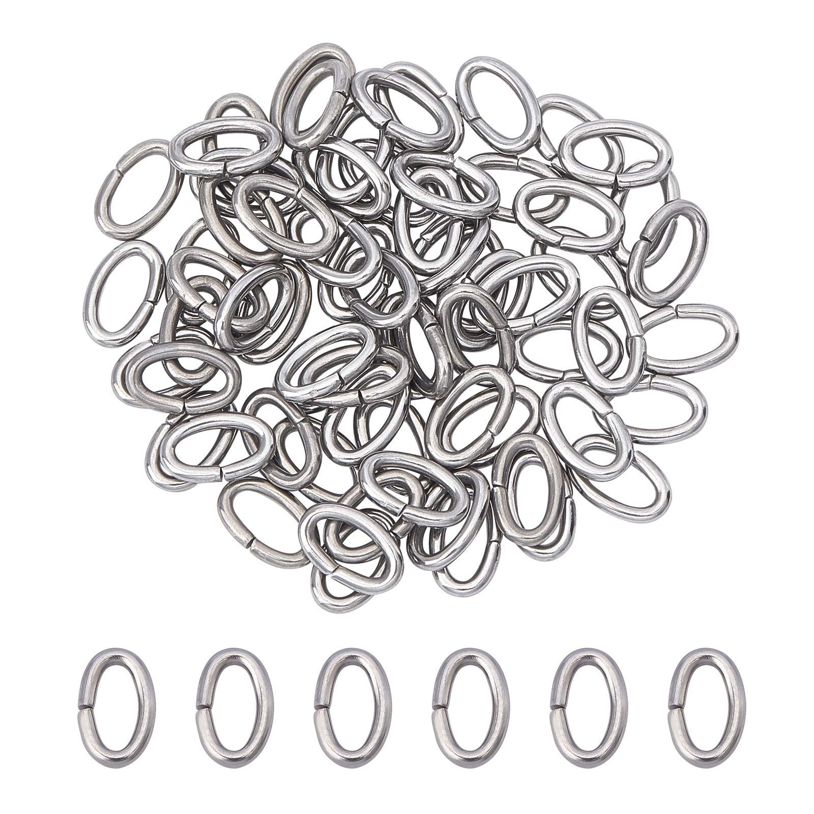 ARRICRAFT 10g 8x5mm Stainless Steel Open Oval Jump Rings Jewelry DIY Findings...