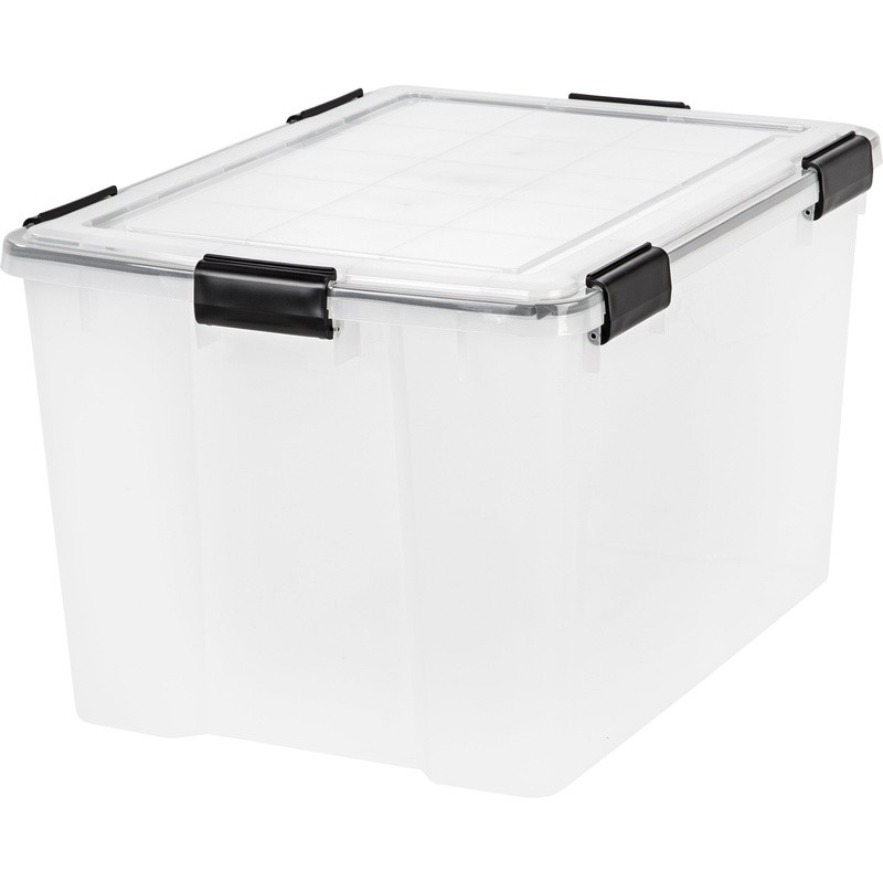 WeatherPro Storage Box 74 Quart Stackable Tote Heavy Duty Plastic Container New