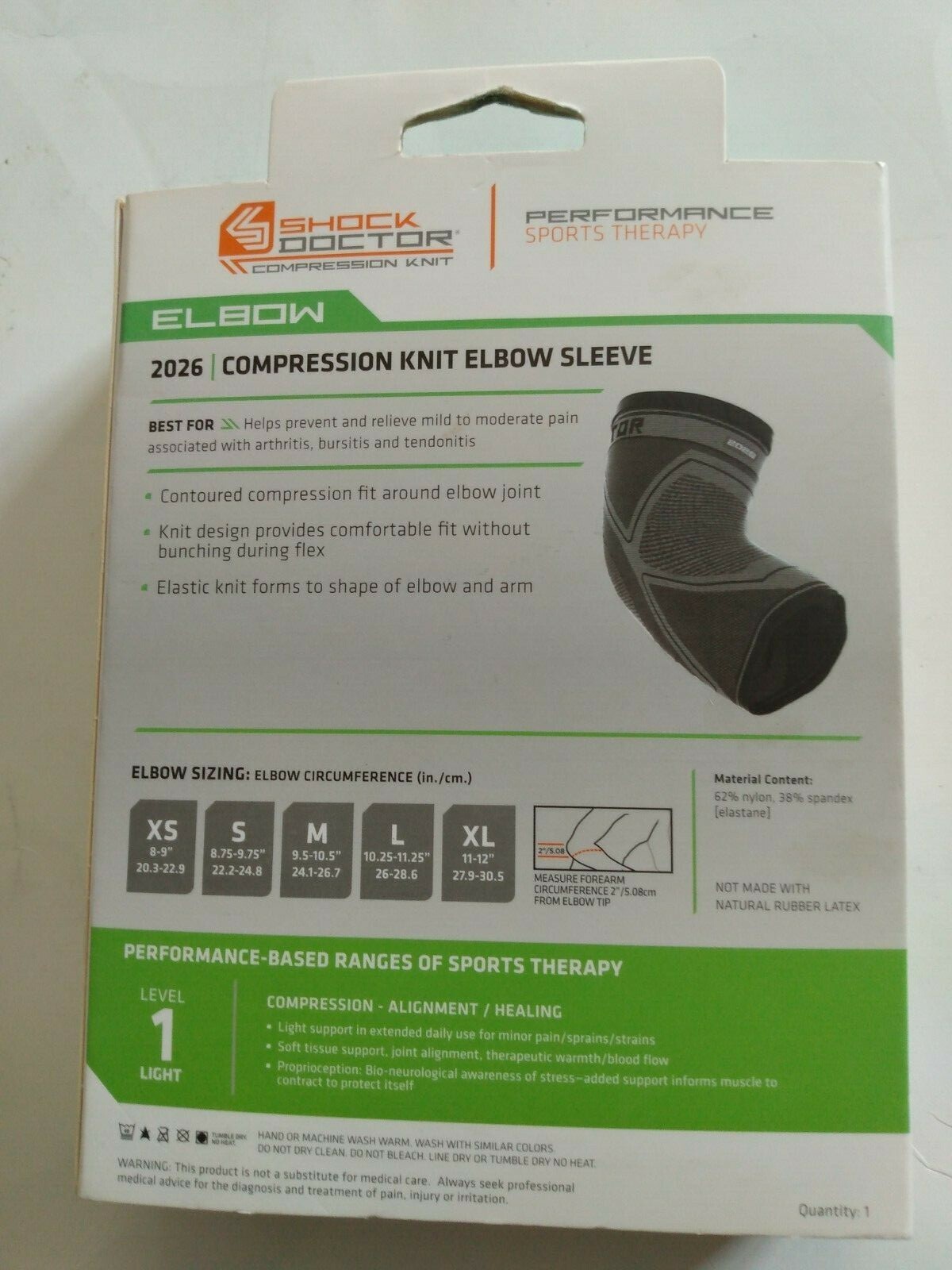 SHOCK DOCTOR 2026 Compression Knit Elbow Sleeve Size M New