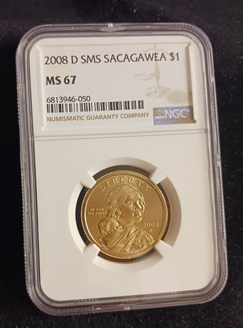 2008(D) SMS NGC MS 67 Sacagawea Dollar Coin