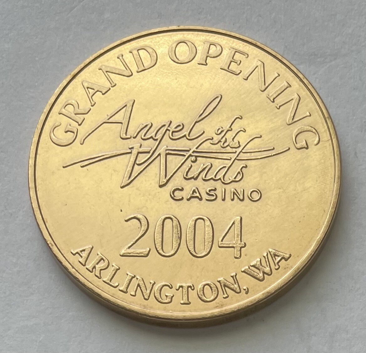 2004 Grand Opening Angel Of The Winds Casino Arlington Washington 32mm Medal