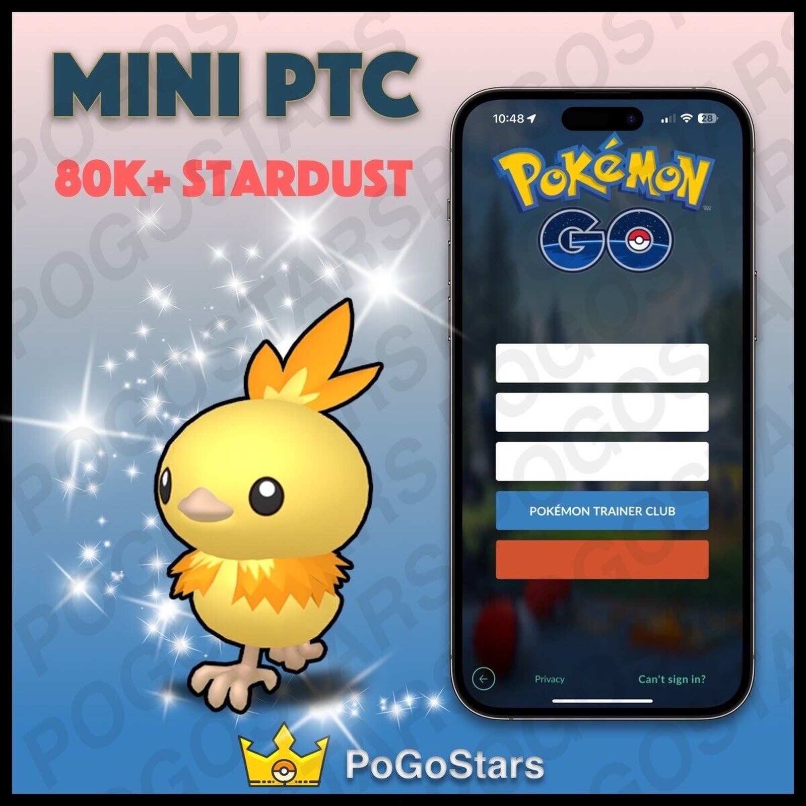 Pokémon PTC Go - Shiny Torchic - 80K Stardust✨Read Description✨