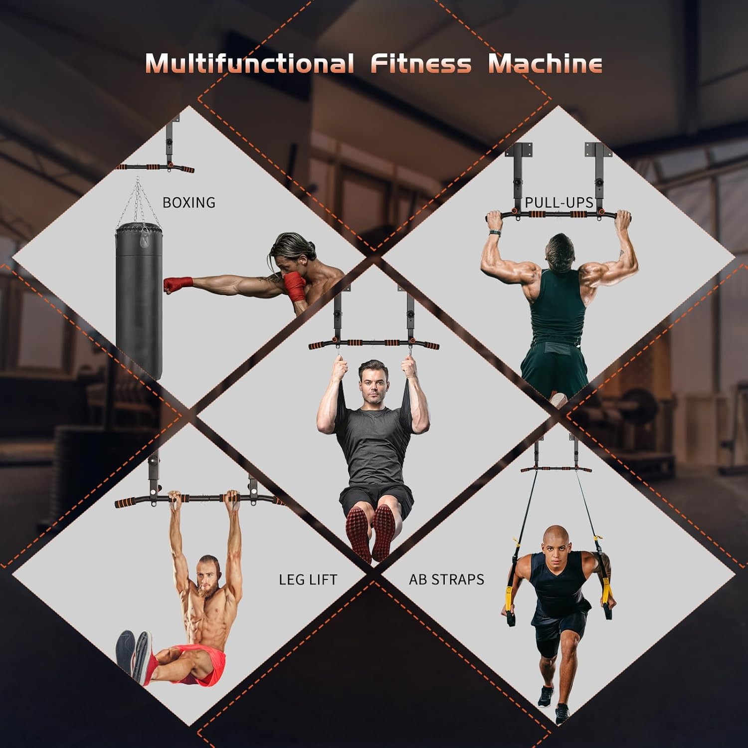 Pull Up Bar Wall Mounted: Wall Adjustable Joist Mount Pull Up Bar & Chin Up Bar