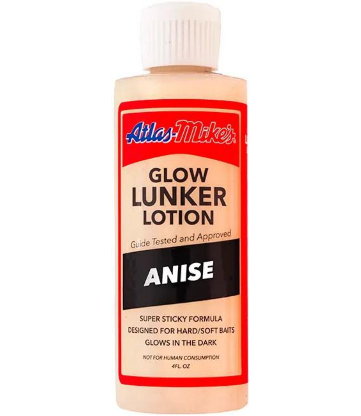 Atlas Mike's 6403 Glow Lunker Lotion 4oz Anise Glow Fishing Lure Bait Night Dark