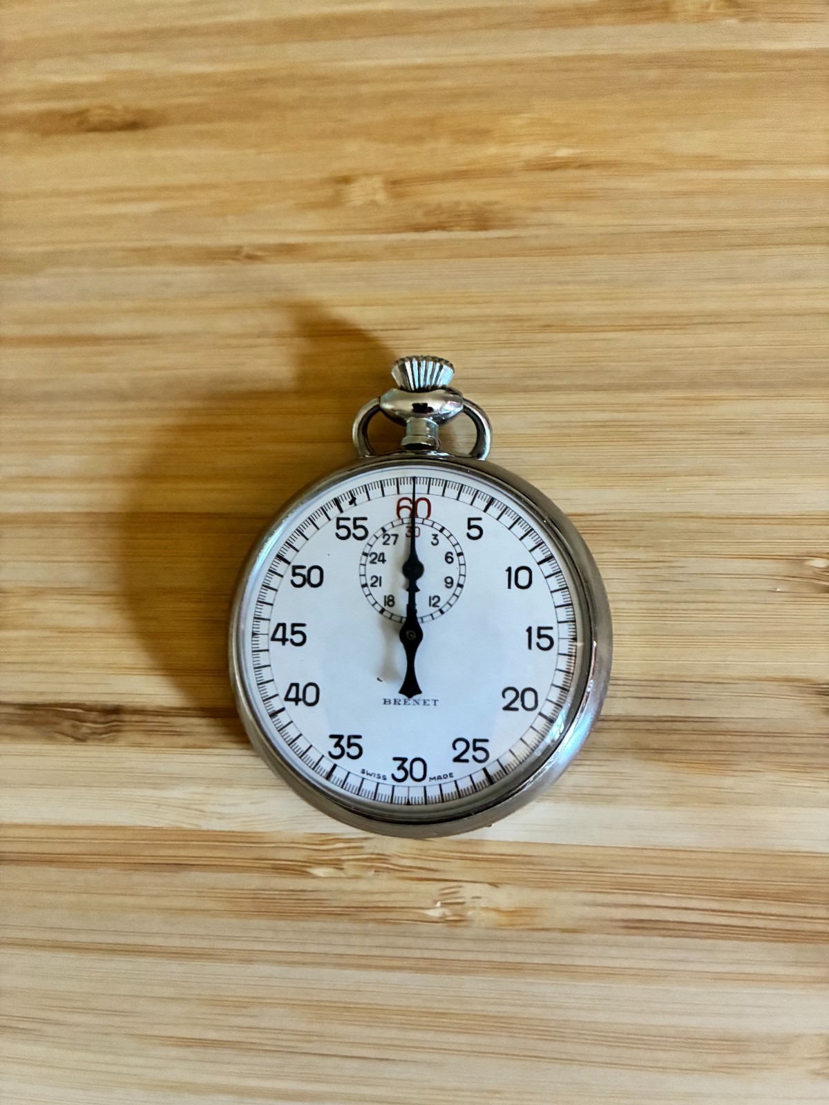 Vintage Brenet Stainless Steel Stopwatch - Works