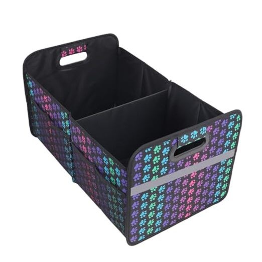 Car Trunk Organizer, Collapsible Multi-Compartment Auto Storage Box Colorful
