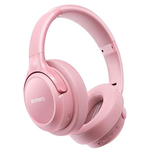 Bluetooth Headphones Over Ear - 65H Playtime & 6 EQ Music Modes - Pink