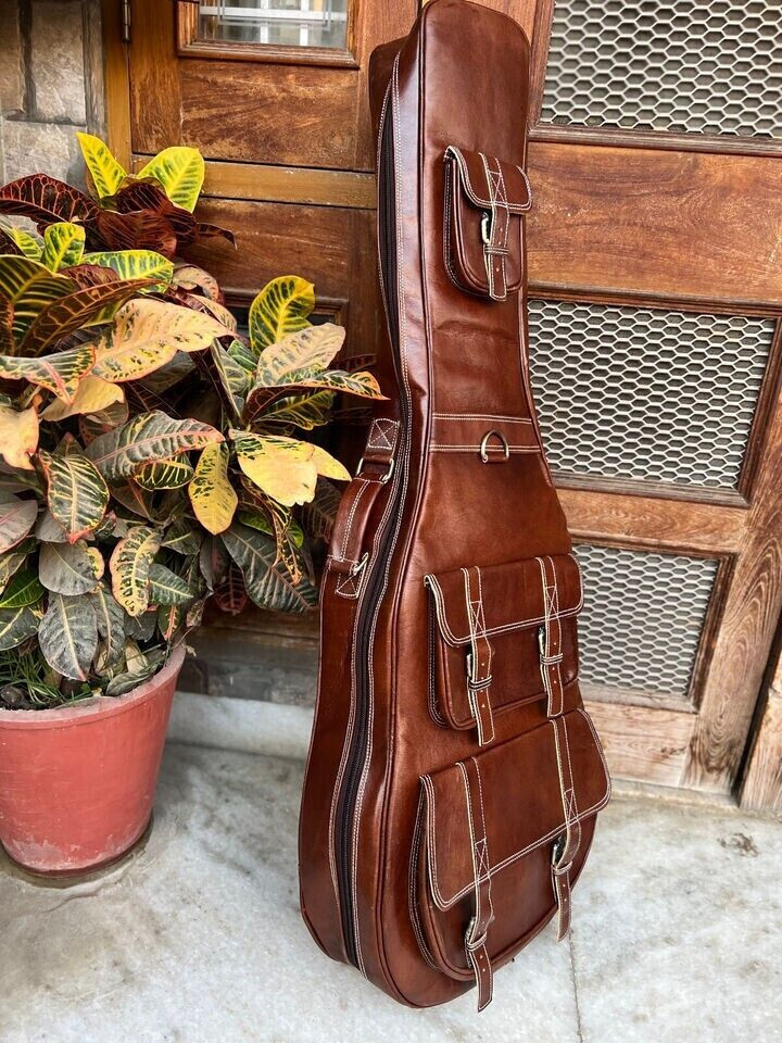 Leather Guitar Case, Soft case, Guitar Bag, Leather case, Personalization Name