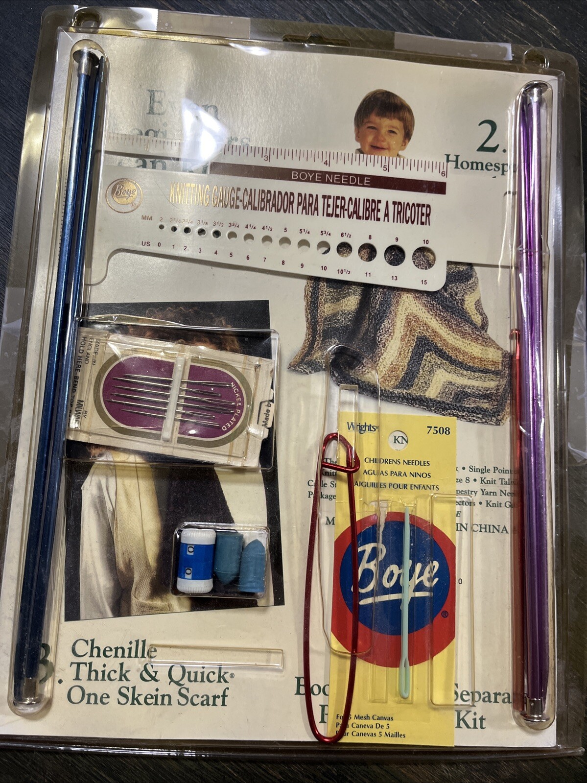 I Taught Myself Knitting Beginner's Kit 6398 Instructions, Pattern Needles Tools