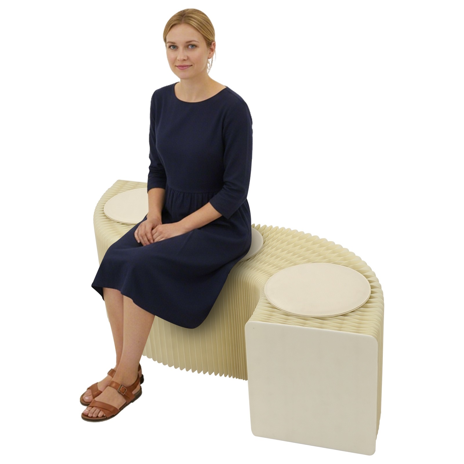 Heavy-Duty Folding Craft Bench with Cushion Foldable Shoe Changing Stool