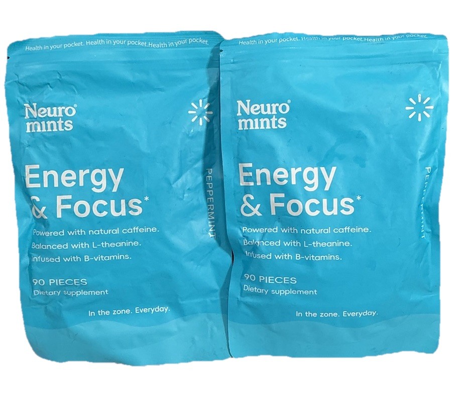 2X Neuro Mints Energy & Focus, Dietary Supplement (90 Pieces) Exp 12/27