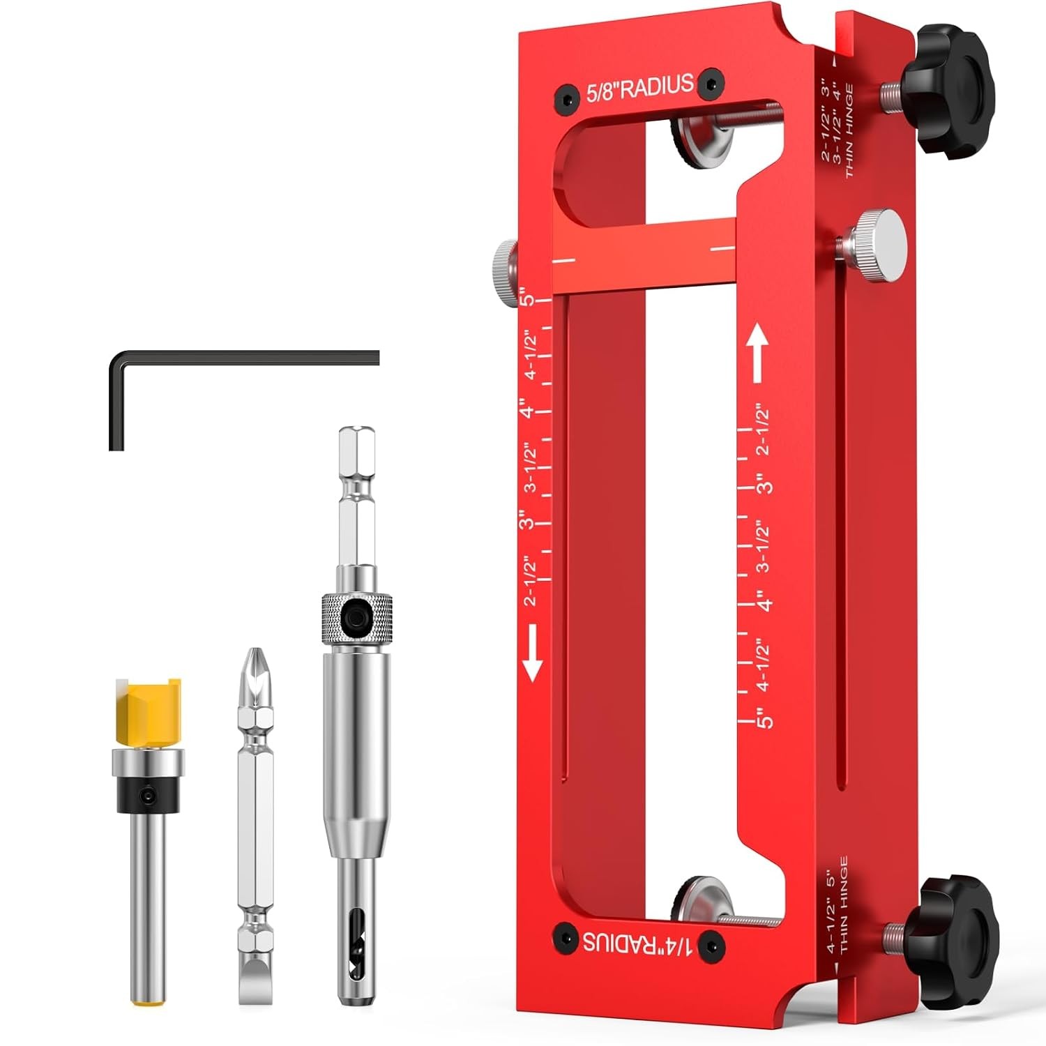 Aluminum Alloy Adjustable Door Hinge Jig Router Template Kit for Doors Mortise