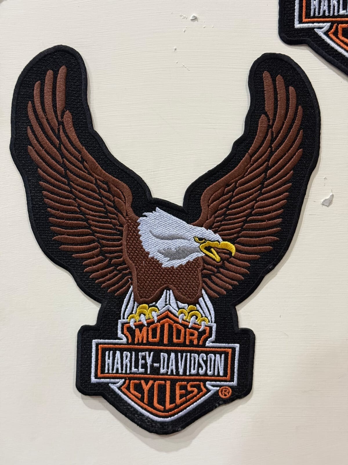Brown Eagle Emblem Patch 11 inch – Large Sew-On Biker Embroidered Back Badge