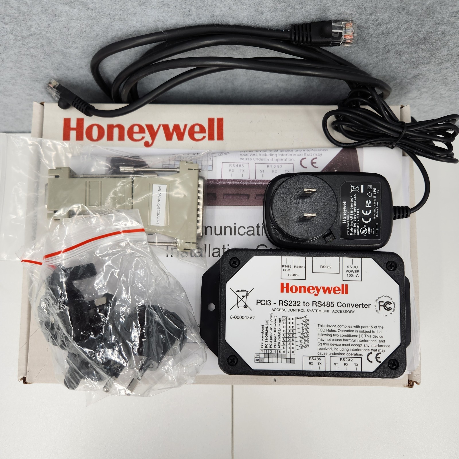Honeywell PCI3 Communication Adapter LAN Converter Access Control RS232 to RS485