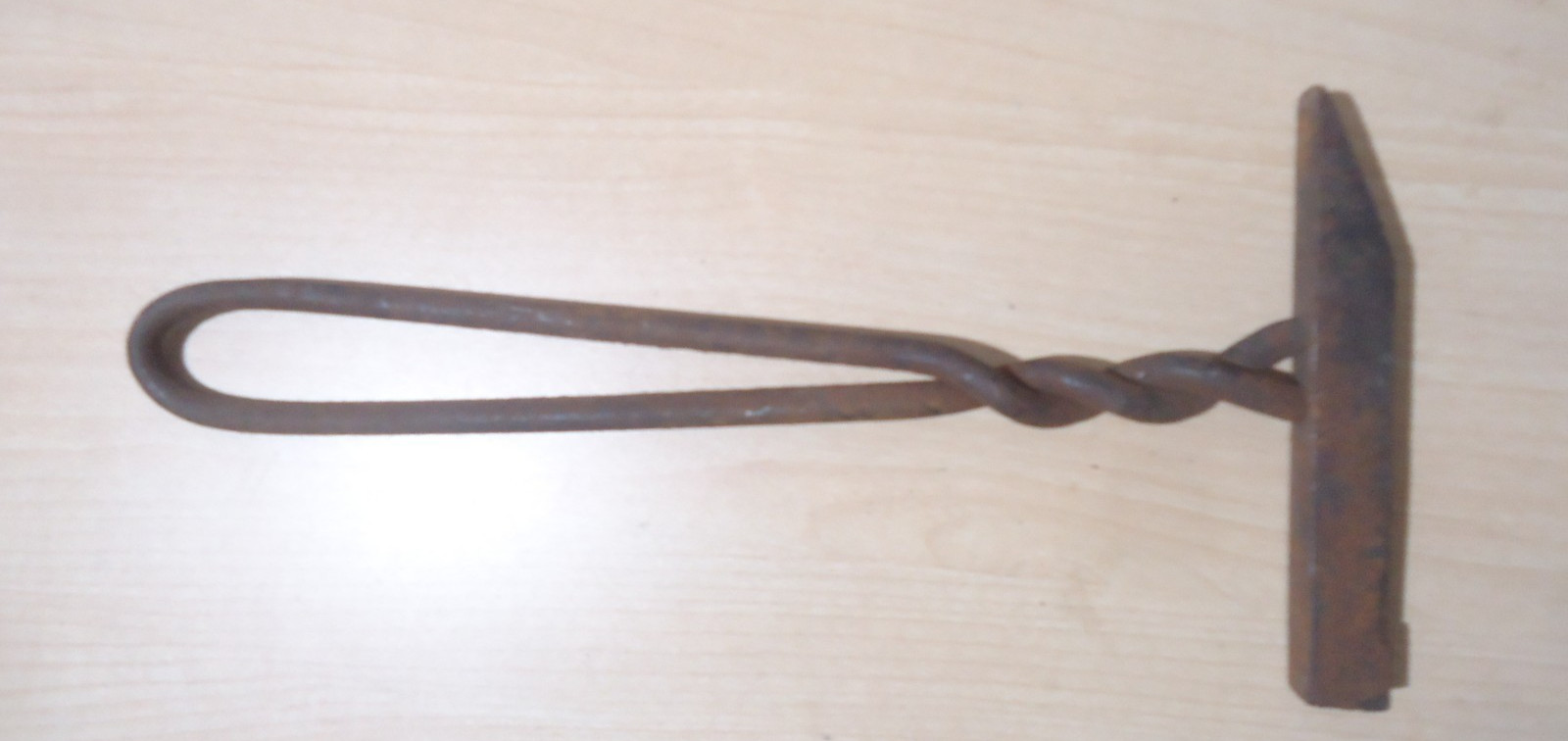 VINTAGE CROSS PEEN HAMMER 9-1/2" LONG TWISTED HANDLE FOR CHIPPING AND MOLDING