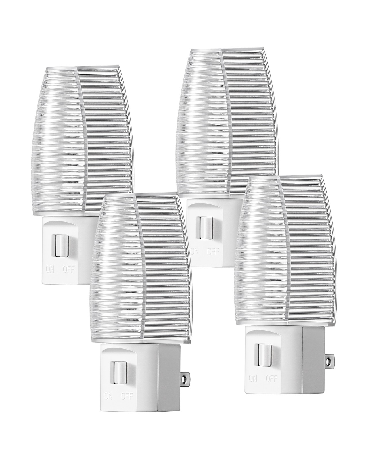 DEWENWILS Plug in LED Night Light with Switch Manual On/Off Bathroom Light 4Pack