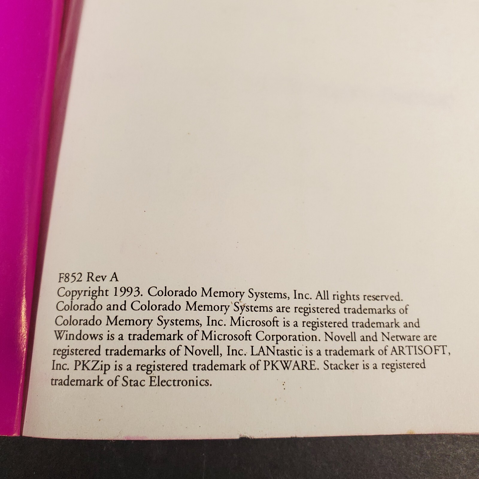 Colorado Tape Backup Software Users Guide For Windows PC Manual 1993