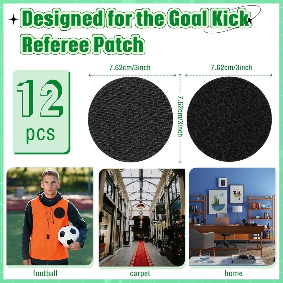 12 Pack 3 Inch Self Adhesive Hook and Loop Tape Dots Round Fasten Pad