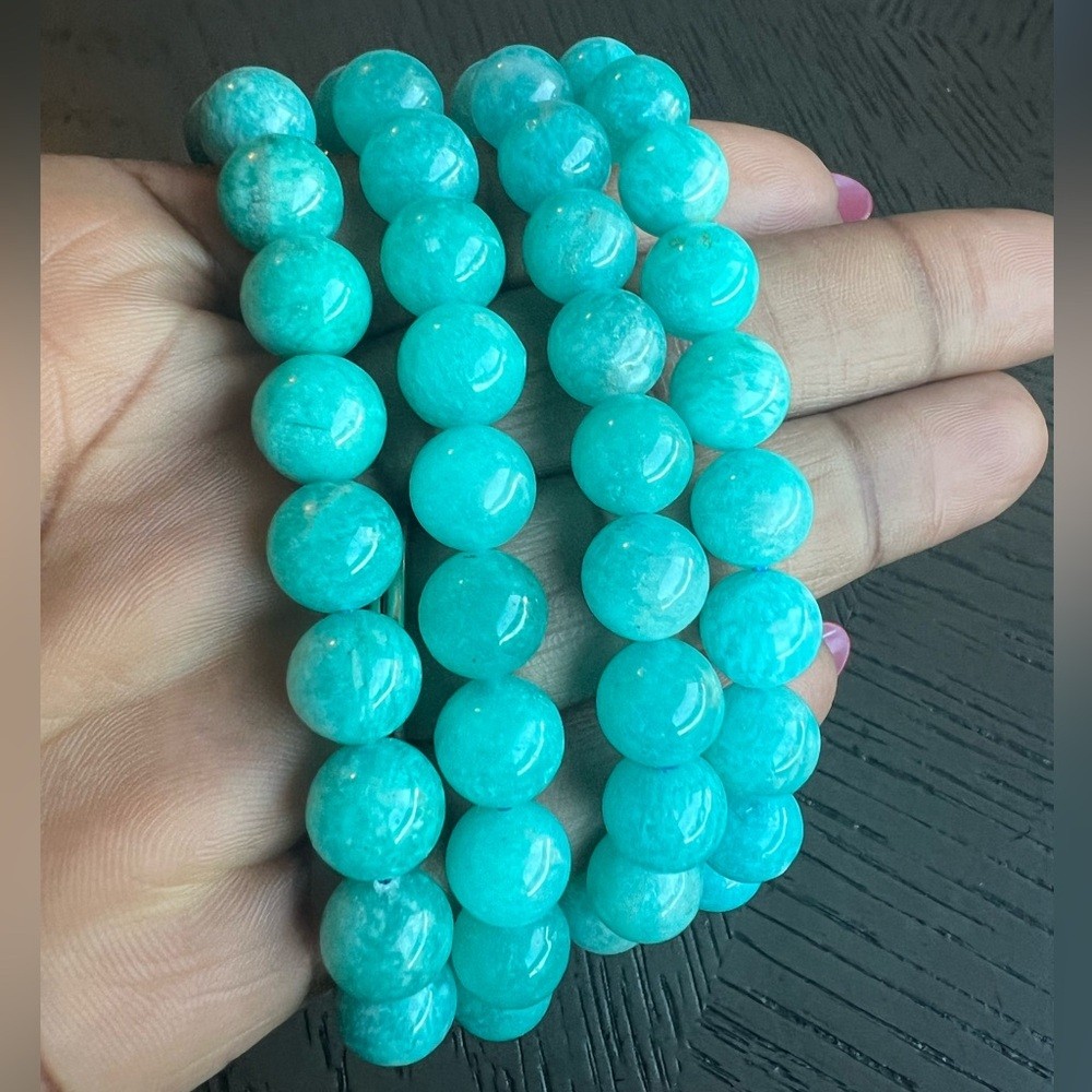 (ONE) Amazonite bracelet 9mm SIZE 6.75’