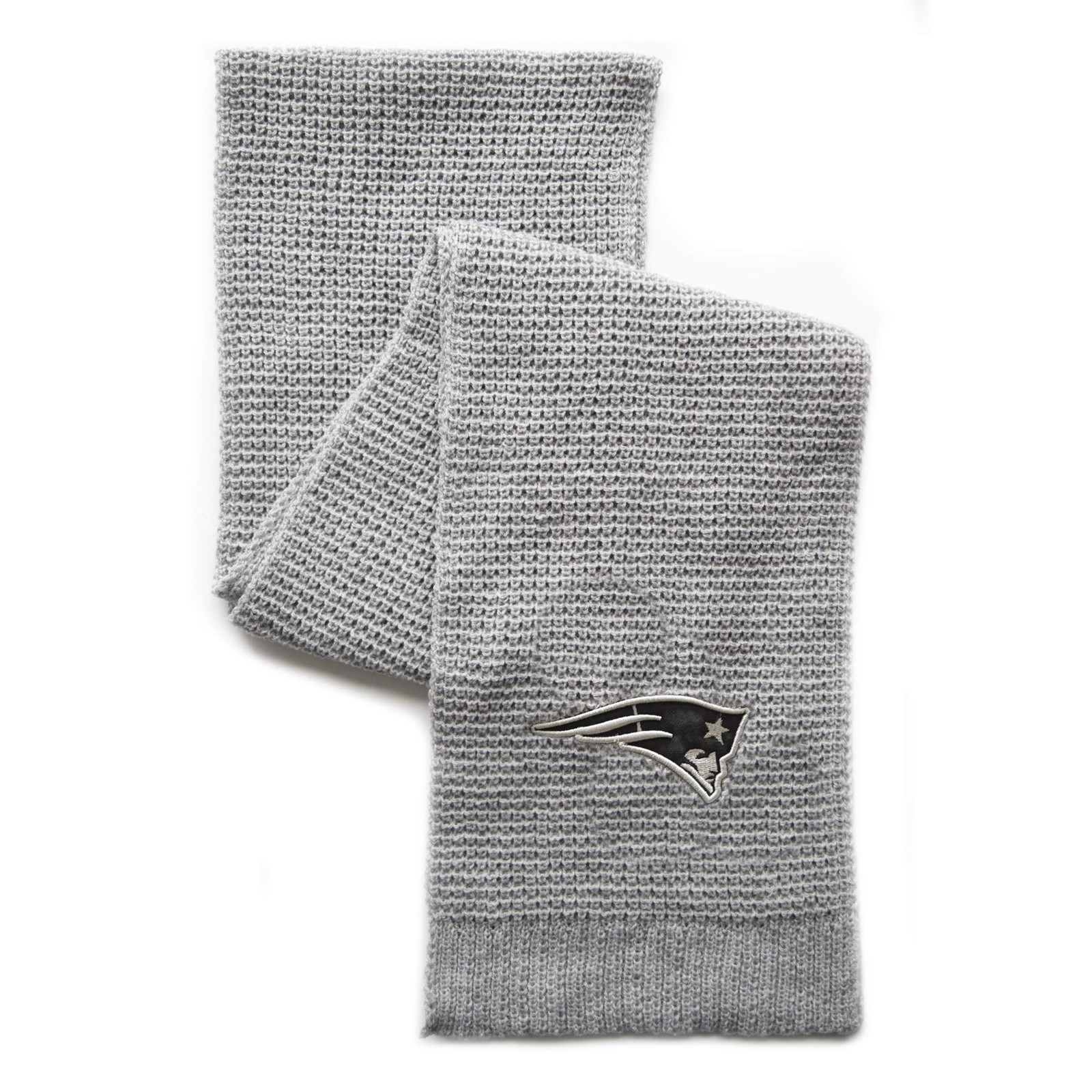 Littlearth NFL New England Patriots Waffle Knit Scarf, Grey, 70" x 8" Acrylic