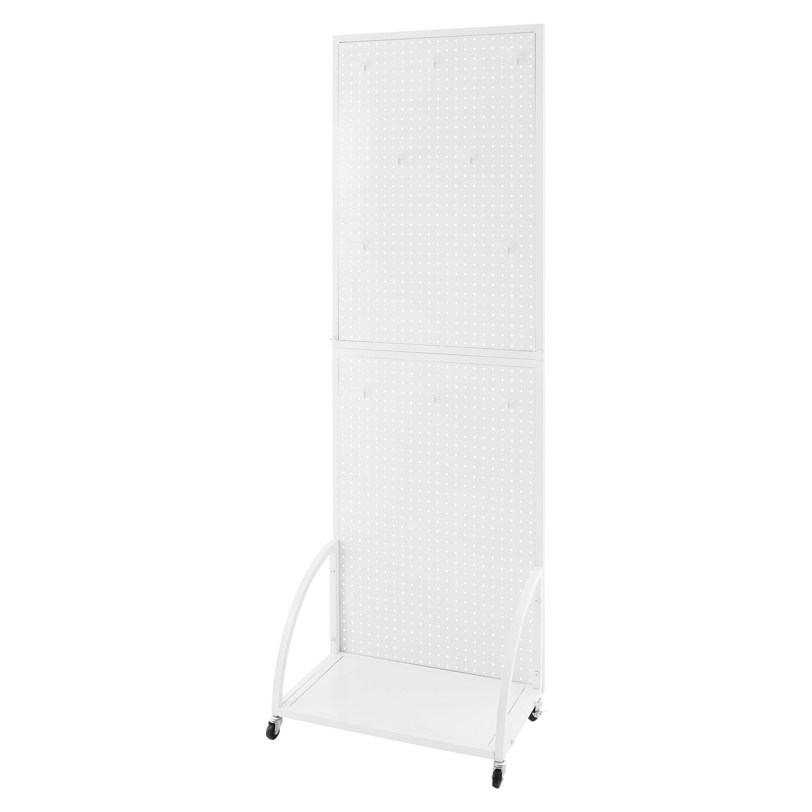 Merchandise Display Rack Retail Pegboard Rack White Iron Pegboard Display Stand