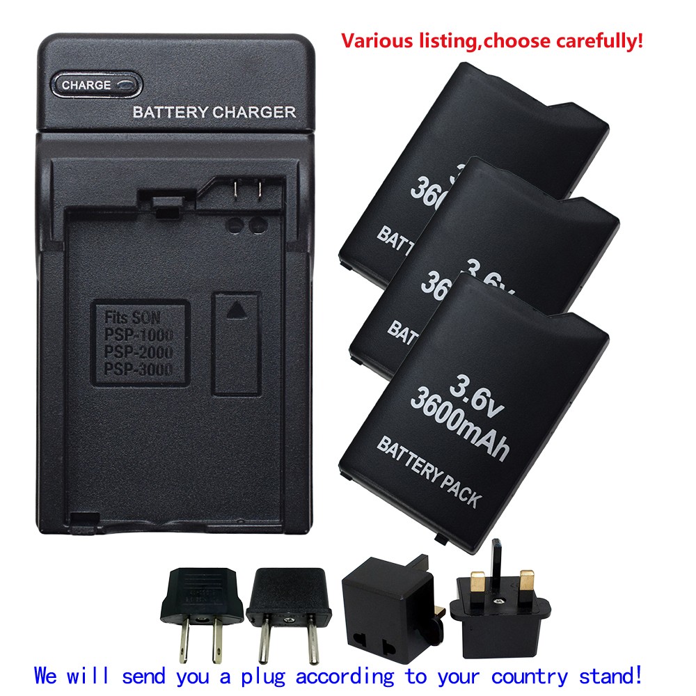 Replacement Battery or charger For Sony PSP 1000 1001 1003 1004 Fat 3.6v SP-110